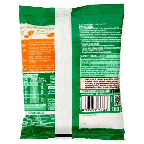 BUITONI Mini Basi Dischi Pasta Sfoglia Rotondi 160g